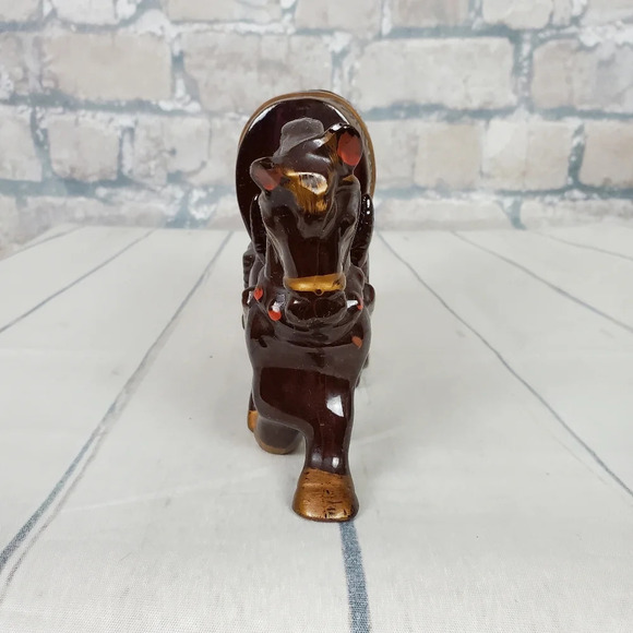 Vintage Redware Pottery Horse  and Buggy Decanter - Picture 5 of 7